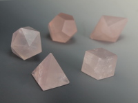 Platonic Solids Set in Rose Quartz